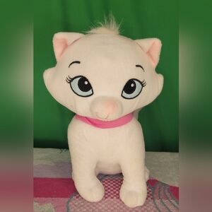 10" Disney Marie Plush Toy The Aristocats White Cat Stuffed Animal Pink Bow